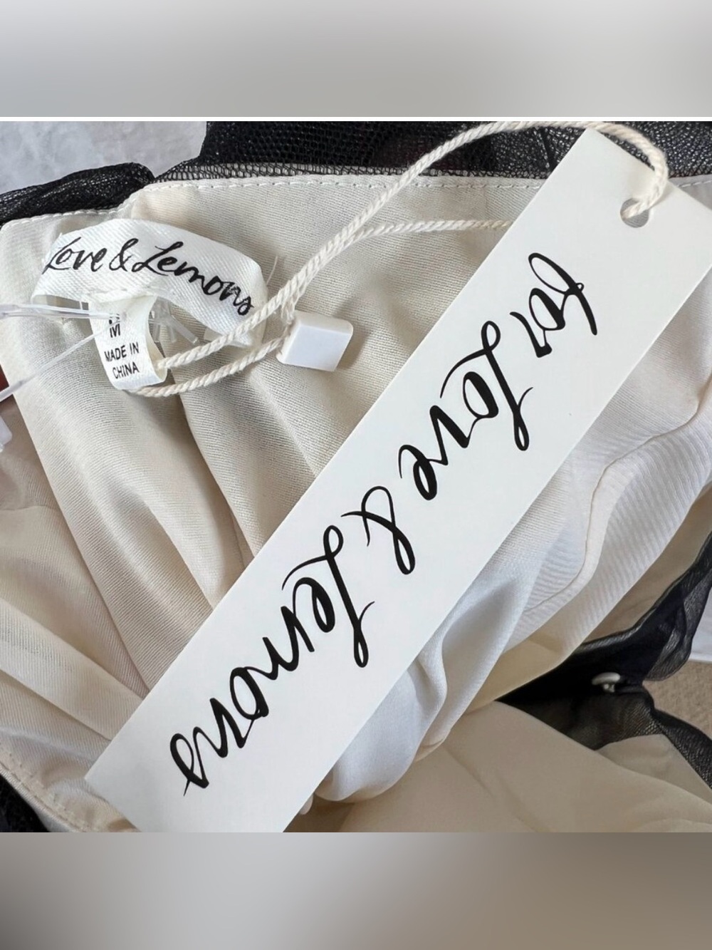 NWT For Love & Lemons Dorothy Dot Mini Dress in Cream White $270 - Picture 3 of 5